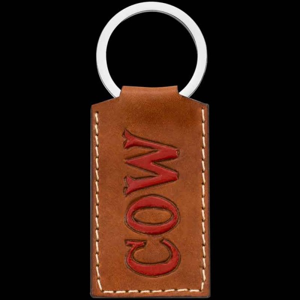 "Our Lonesome Dove Custom Keychain is crafted from two pieces of top-grain leather that are stitched together to create this keychain. Customize it with your desired lettering and paint color, if desired!

Size: 2.60"" by 1.20""